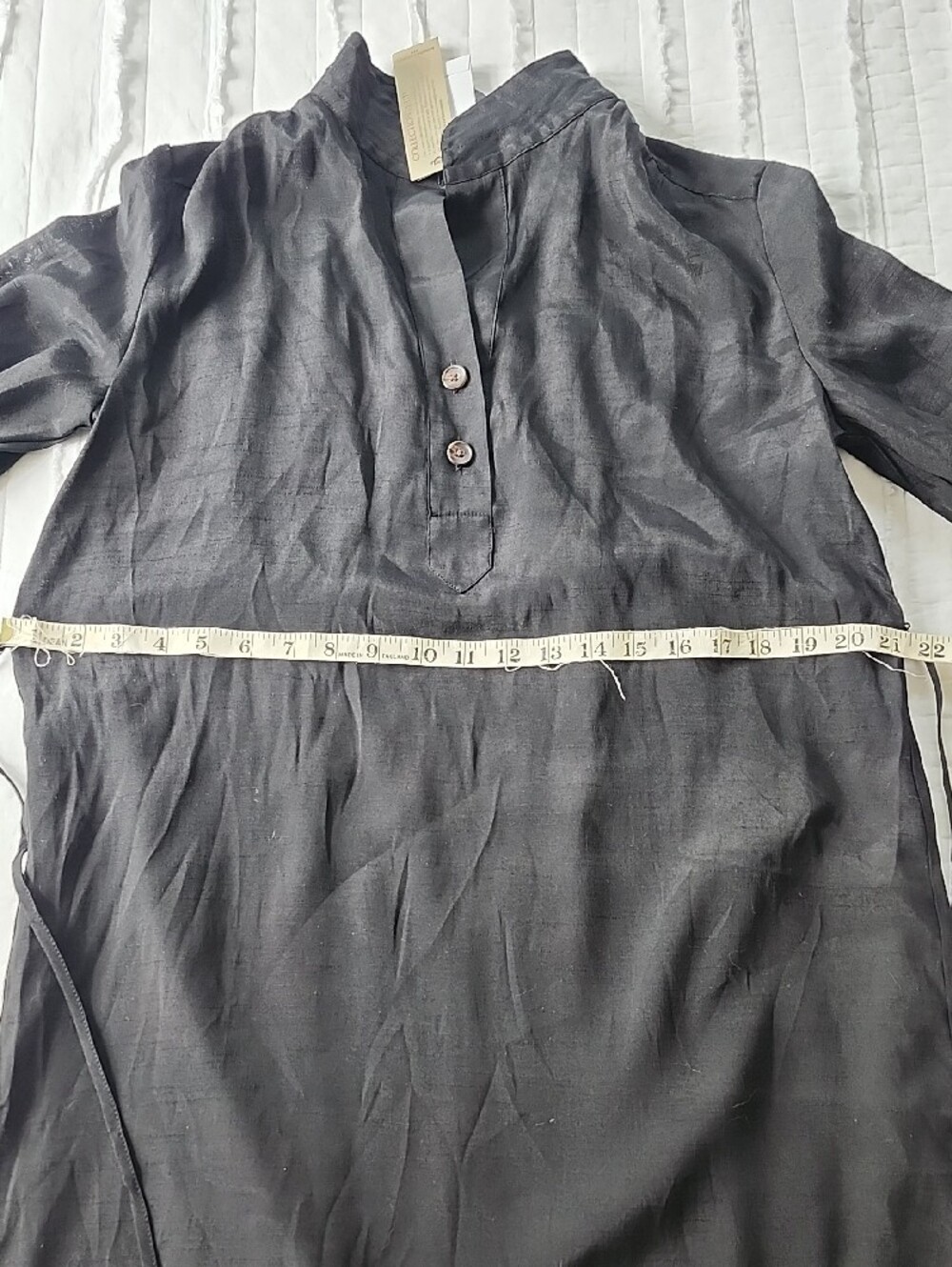NWT Banana Republic Black Ramie Popover Shift Dress XXS Petite -No Slip Included - Picture 12 of 12